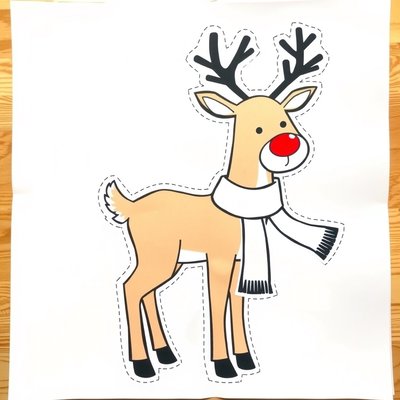 Szablon renifera do wycięcia (duża sylwetka)