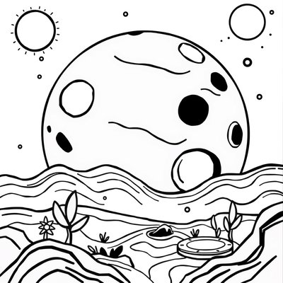 Kolorowanka — Planeta do eksploracji (sensoryczna zabawa)