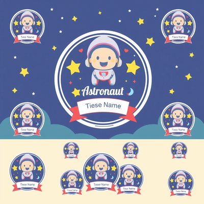 Szablon — Naklejka / Dyplom Małego Astronauty