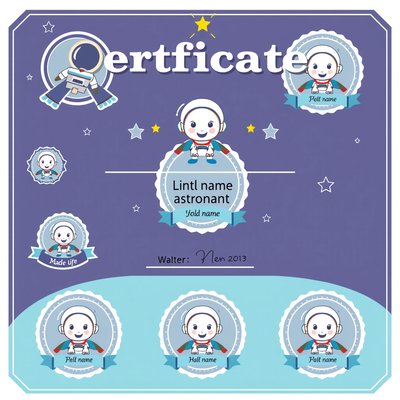 Szablon — Naklejka / Dyplom Małego Astronauty