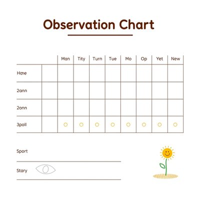 Prosty dziennik obserwacji - tabelka dla dzieci