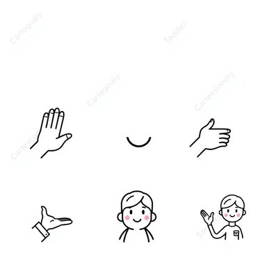 Ikony gestów — klaskanie, wskazywanie, podawanie