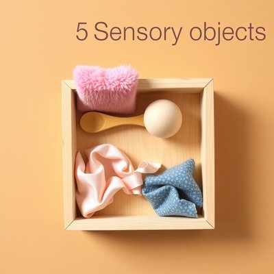 Zestaw przedmiotów do skrzyni sensorycznej