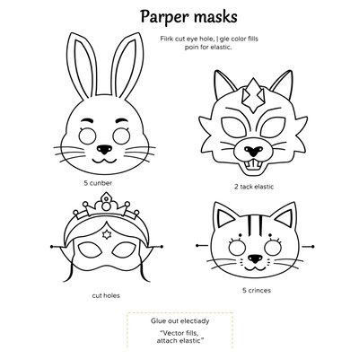 Szablony masek papierowych (4 wzory)