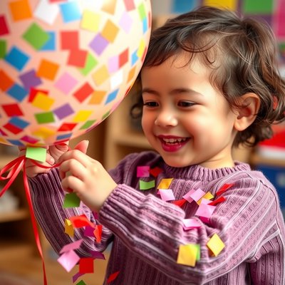 Trik z balonem i konfetti