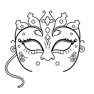 Strona do kolorowania — Maska karnawałowa