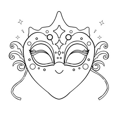 Strona do kolorowania — Maska karnawałowa