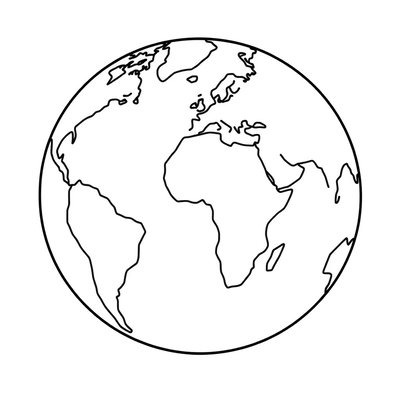Kolorowanka — prosty obrys Ziemi