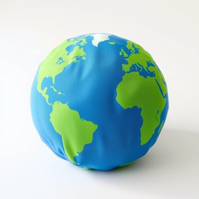 Niebiesko‑zielona piłka — wygląd planety (grafika referencyjna)