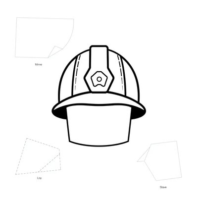 Szablon papierowej czapki górniczej