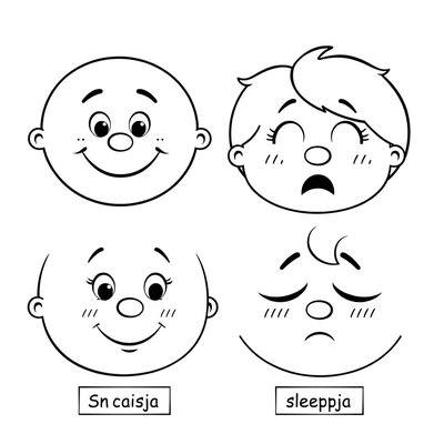 Kolorowanka emotikony — prosty arkusz dla maluchów