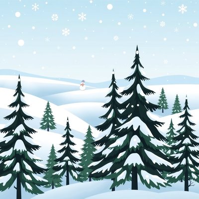 Ilustracja zimowego krajobrazu