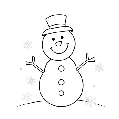 Strona do kolorowania: prosty bałwan