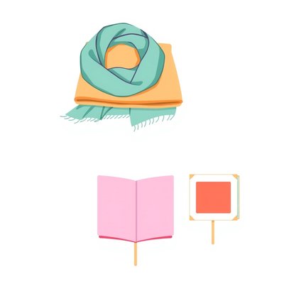 Obrazek: Rekwizyty — chusteczki i małe książeczki