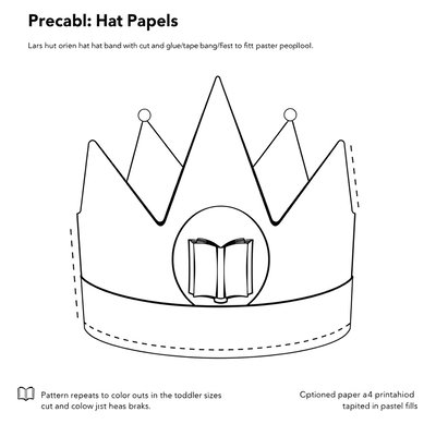 Szablon: Czapka bibliotekarza (opaska papierowa)