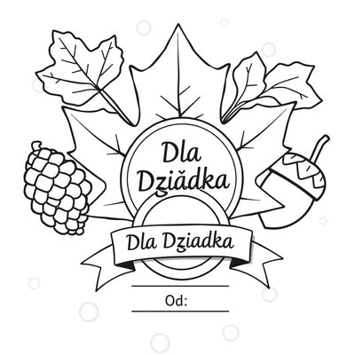 Kolorowanka: liście i szyszki