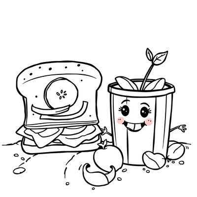 Kolorowanka: kanapka i kompost