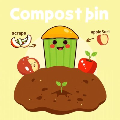 Plakat 'Kompost — nie marnujemy jedzenia'