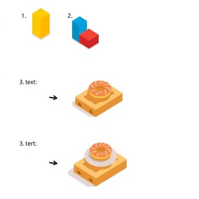 Instrukcja budowy stolika/regału z klocków (schemat)