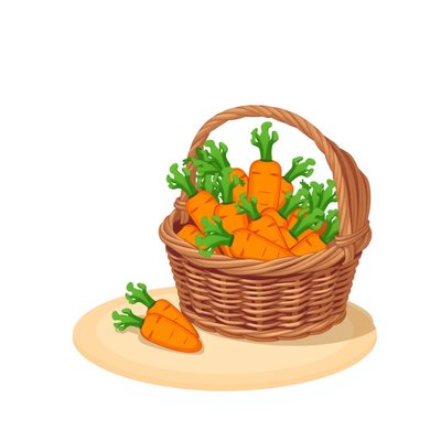 Ilustracja koszyka z marchewkami
