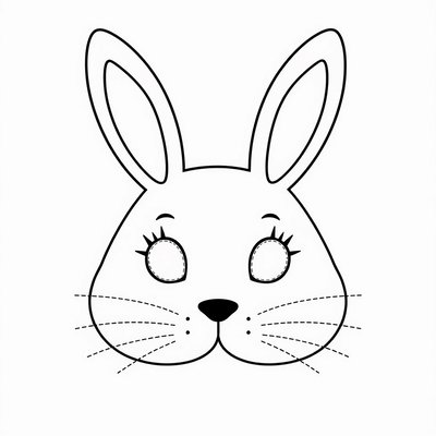 Szablon maski króliczka