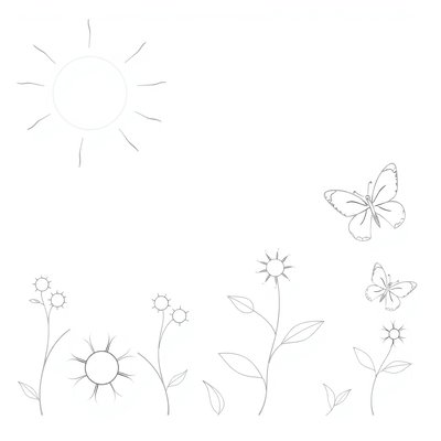 Kolorowanka — Kontury łąki do malowania palcami