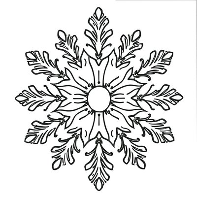 Prosty szablon płatka śniegu (kolorowanka)