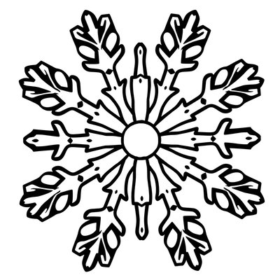 Prosty szablon płatka śniegu (kolorowanka)