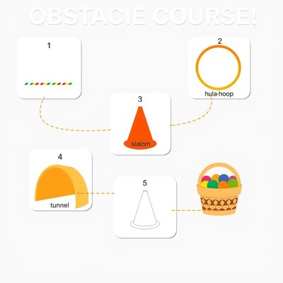 Karty obrazkowe — elementy toru przeszkód