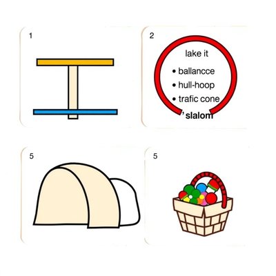 Karty obrazkowe — elementy toru przeszkód