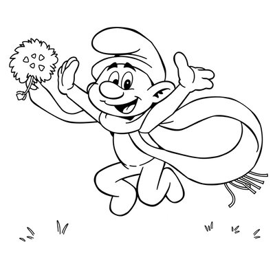 Kolorowanka — Smerf w ruchu