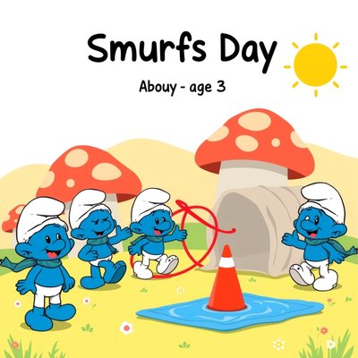 Plakat zajęć — Dzień Smerfa w Wiosce