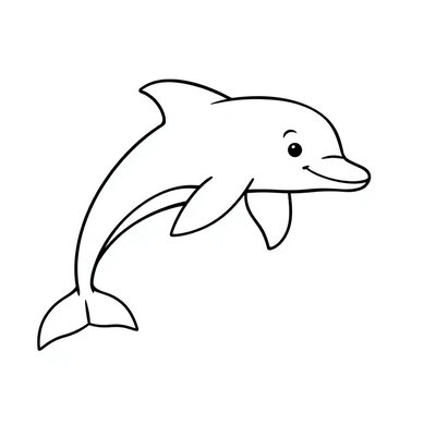 Kolorowanka: prosty delfin dla maluchów