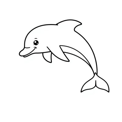 Kolorowanka: prosty delfin dla maluchów