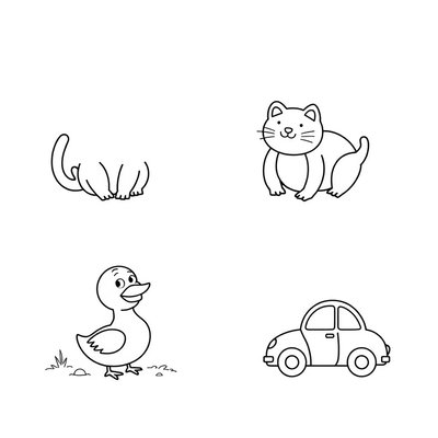 Kolorowanka prosta — zwierzątka (kontury)