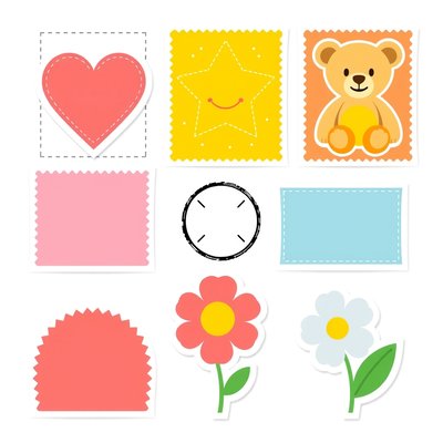 Arkusz z dużymi znaczkami-naklejkami