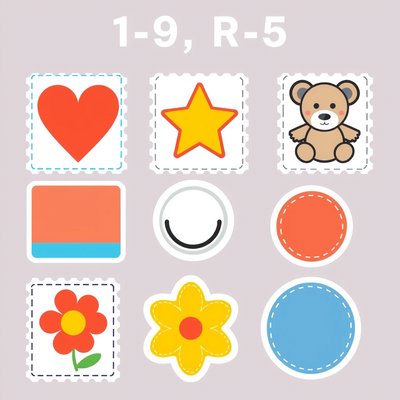 Arkusz z dużymi znaczkami-naklejkami