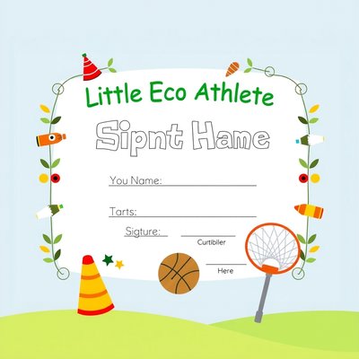 Dyplom uczestnictwa: Mały Eko-sportowiec