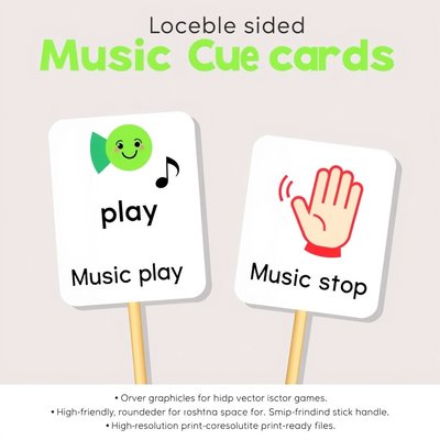 Karta sygnałowa 'Muzyka stop' i 'Muzyka graj'