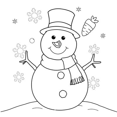 Kolorowanka — Prosty bałwan