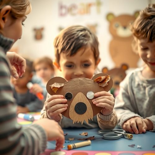 Dzień Niedźwiedzia — praca plastyczna: Maski i pyszczki niedźwiadka - Scenariusz Zajęć