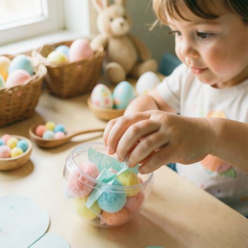 Wielkanocne jajeczka — zabawa sensoryczna - Scenariusz Zajęć
