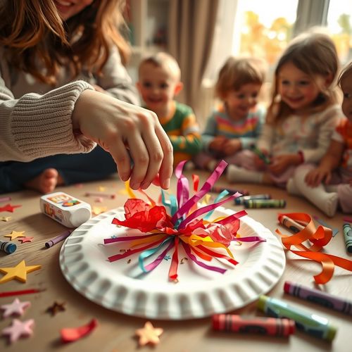 Sylwestrowe fajerwerki — kolaż dla maluszków - Scenariusz Zajęć