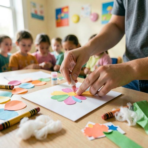 Kolorowy kwiatek dla Mamy / Dzień Kobiet - Scenariusz Zajęć