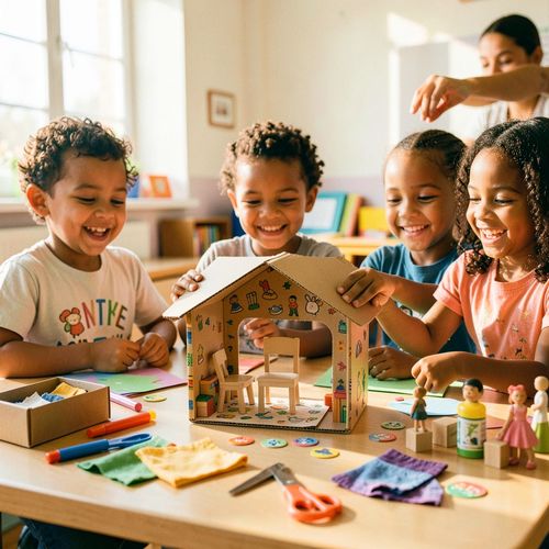 Dzień Domków Lalek — konstrukcyjna zabawa - Scenariusz Zajęć