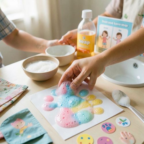 Kolorowa piana — Dzień higieny rąk - Scenariusz Zajęć