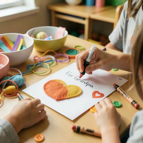 Kartka dla Teścia — kolorowa kolażowa praca plastyczna - Scenariusz Zajęć