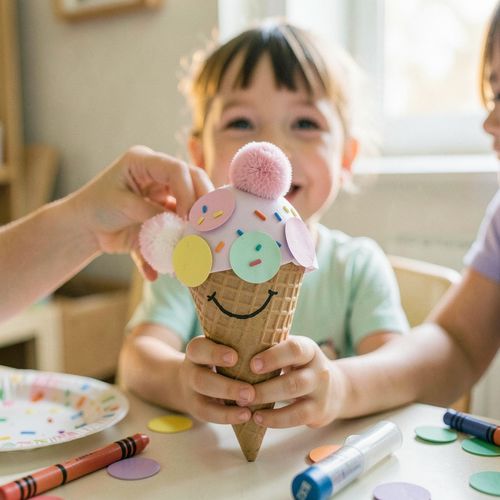 Dzień Lodów — Kolorowe rożki z papieru - Scenariusz Zajęć