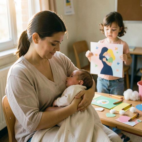 Bliskość i mleko — plakat z okazji Światowego Dnia Karmienia Piersią - Scenariusz Zajęć
