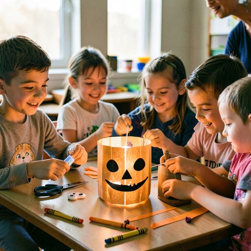 Halloween — Dyniowy lampion z papieru - Scenariusz Zajęć